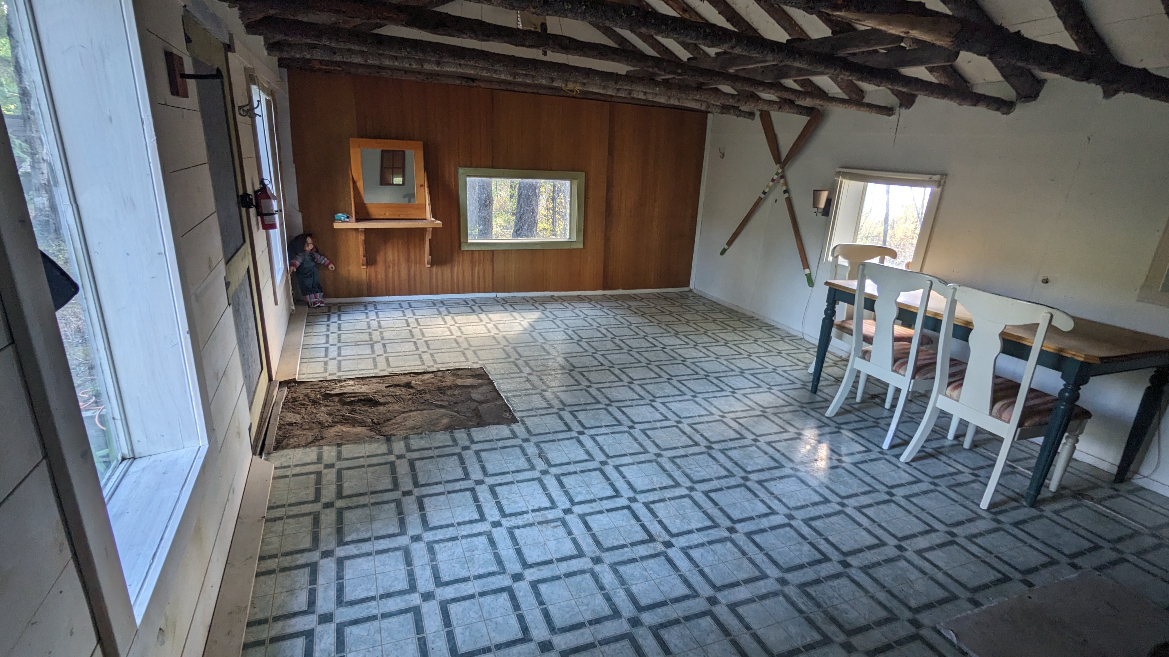 Interior of the old prospector cabin
